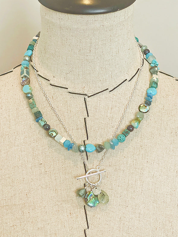 Multi Stone Necklace in Turquoise (Small)