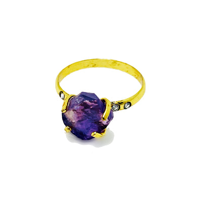 Raw Luxe Amethyst Ring