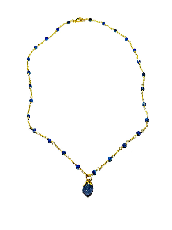 Raw Luxe Tanzanite and Lapis Necklace
