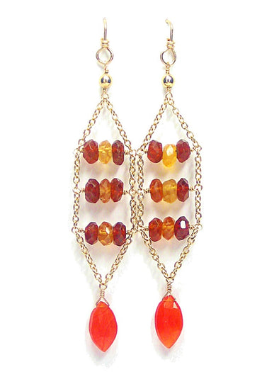 Orange Drop Earrings