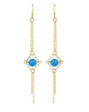 Single Droplet Earrings in Blue Agate