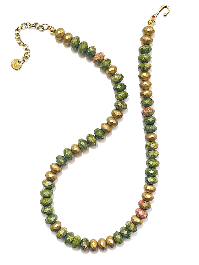 Archive Unakite Rondelle Necklace