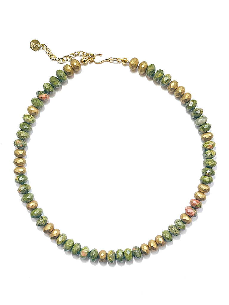 Archive Unakite Rondelle Necklace